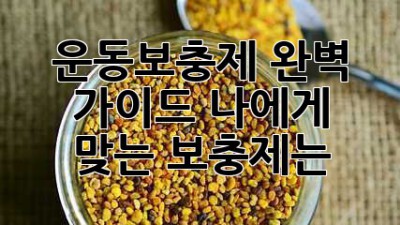운동보충제 완벽 가이드: 나에게 맞는 보충제는?